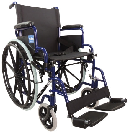 Self Propelled Steel Transit Chair - Blue