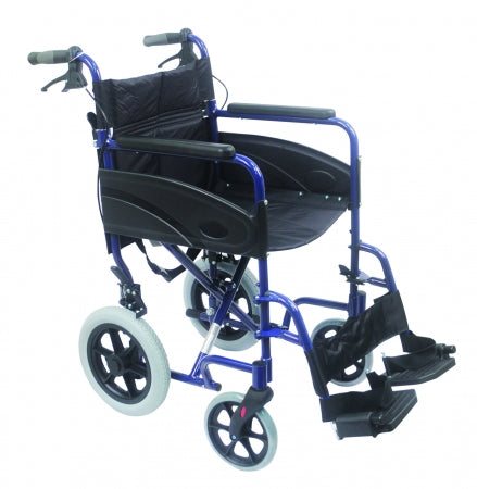 Lightweight Transport Aluminium Wheelchair - Blue